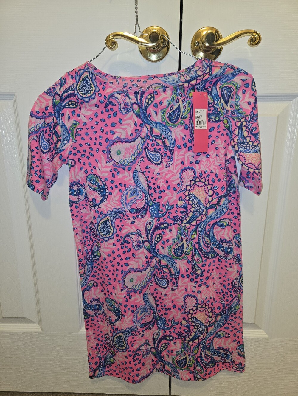 Kids Pink Paisley Short Sleeve Dress